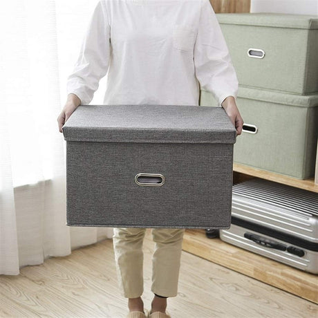DS BS Collapsible Storage Bins with Lids and Handles-L