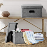 DS BS Collapsible Storage Bins with Lids and Handles-L