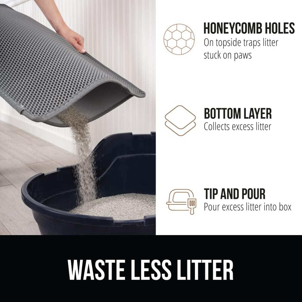 DS BS Cat Litter Mat Litter Trapper 75×55cm-Gray