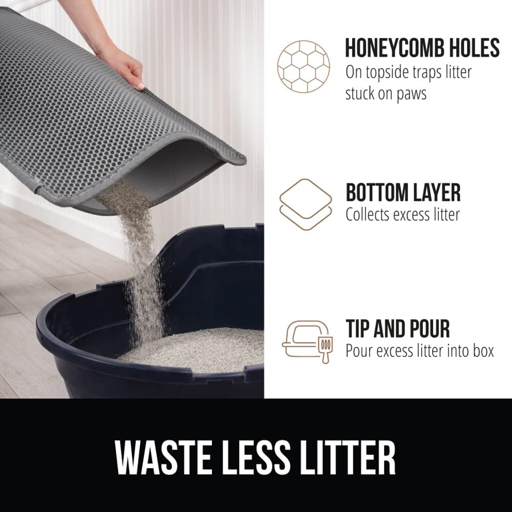 DS BS Cat Litter Mat Litter Trapper 75×55cm-Gray