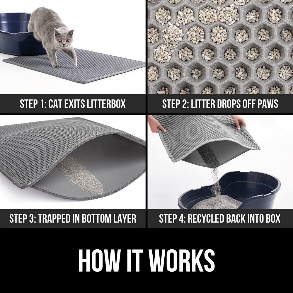 DS BS Cat Litter Mat Litter Trapper 75×55cm-Gray