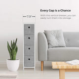 DS BS Narrow 4 Fabric Drawers Slim Storage Tower
