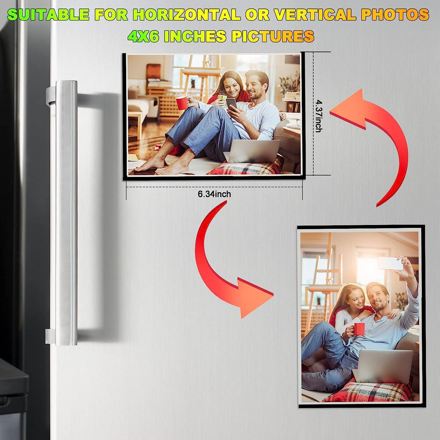 DS BS 12 Pack Magnetic Photo Frame 4X6 Inches for Refrigerator
