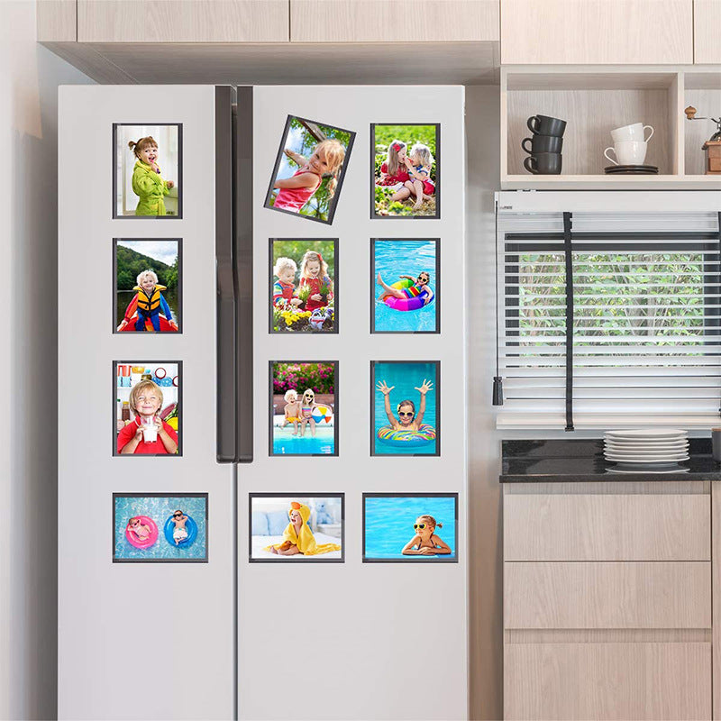 DS BS 12 Pack Magnetic Photo Frame 4X6 Inches for Refrigerator