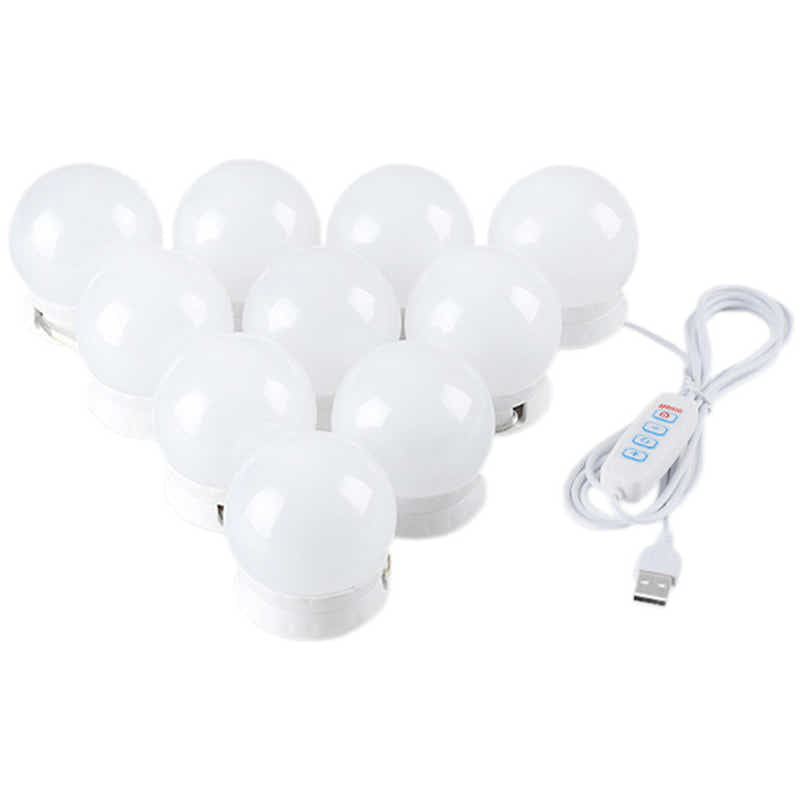 DS BS Vanity Mirror Lights Kit -10 Dimmable Light Bulbs -3 Color Model