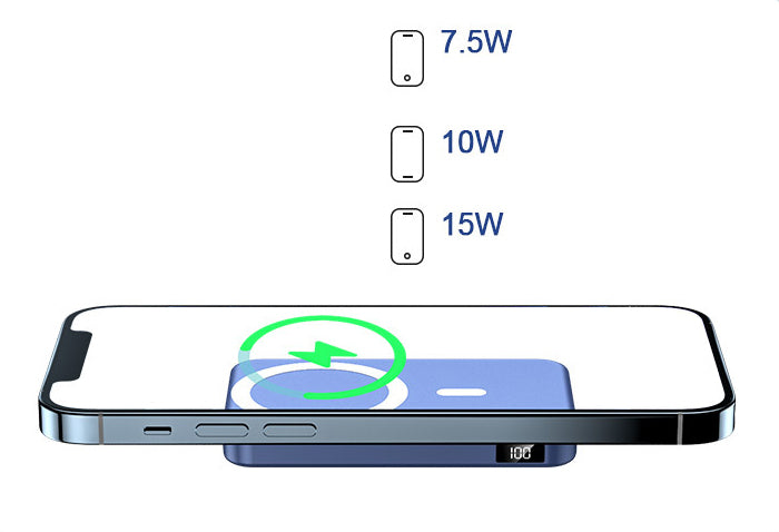 DS BS Magnetic 10000mAh Power Bank with Fast Wireless Charging - Black