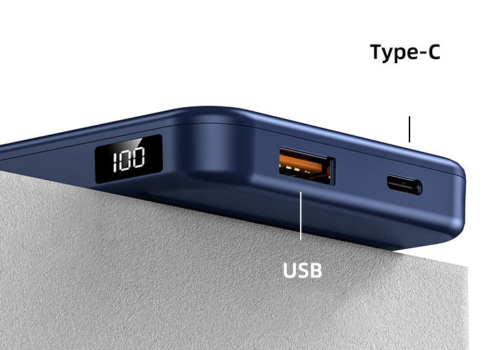DS BS Magnetic 10000mAh Power Bank with Fast Wireless Charging - Black