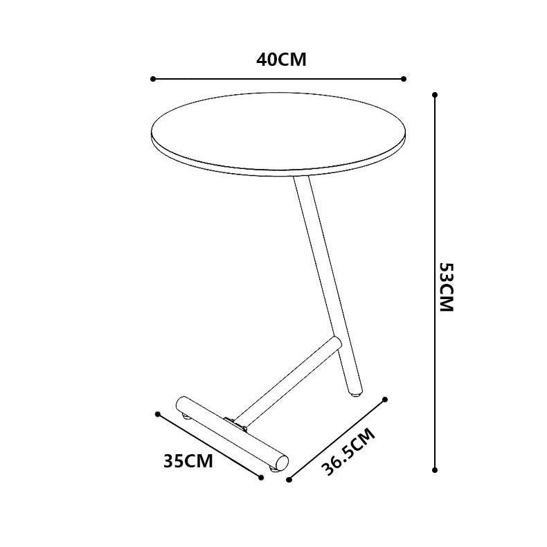 DS BS Round Side Table with Sintered Stone Desktop-Black