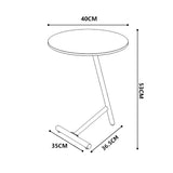 DS BS Round Side Table with Sintered Stone Desktop-Black