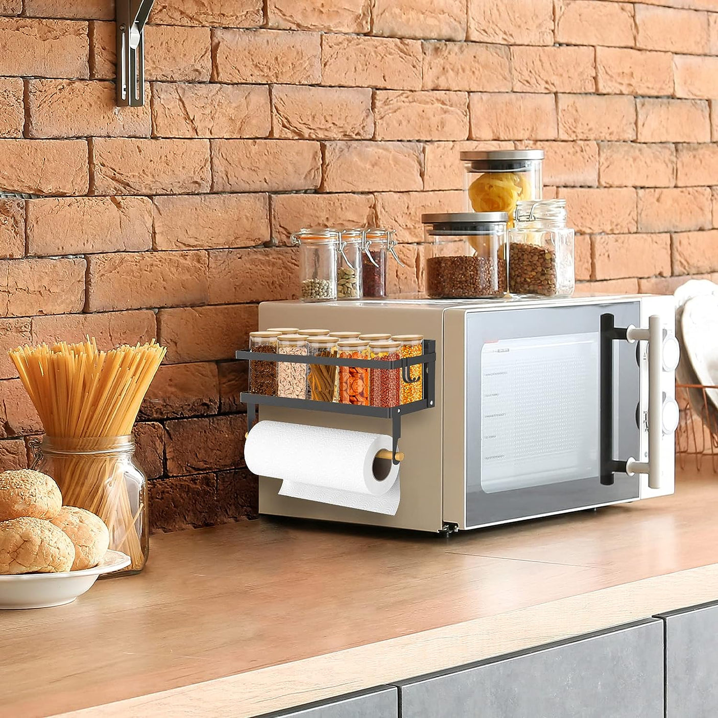 DS BS 2 in 1 Magnetic Spice Rack with Hooks