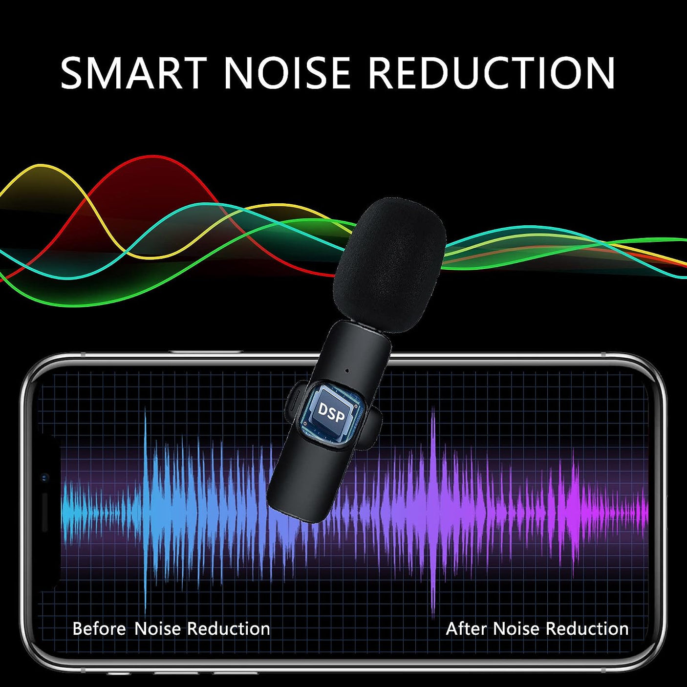 DS BS Wireless Lavalier Lapel Microphone for iPhone, iPad