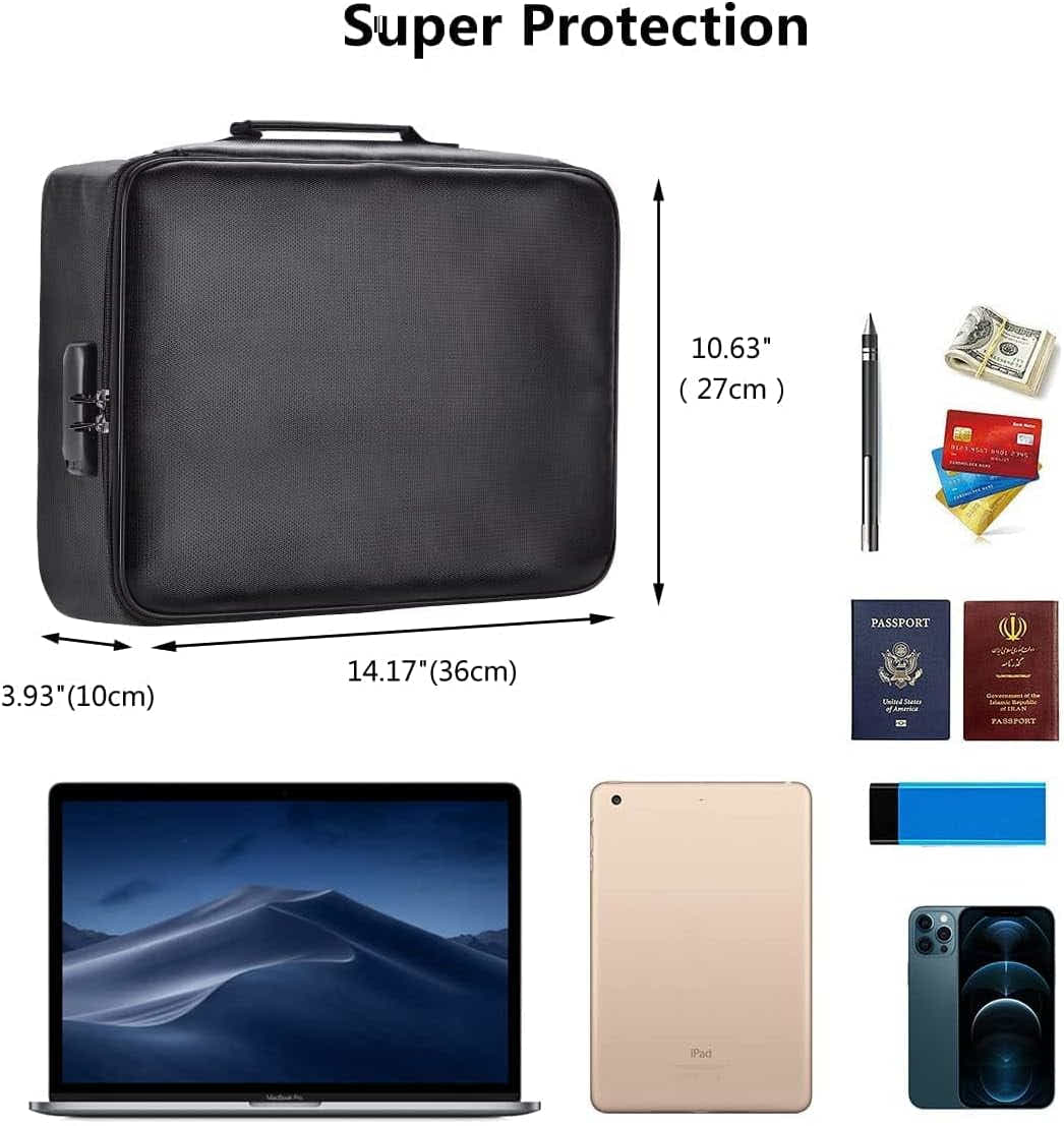 DS BS 3-Layer Fireproof Document Organizer with Lock