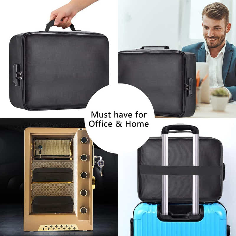 DS BS 3-Layer Fireproof Document Organizer with Lock