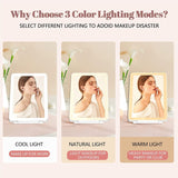 DS BS Travel Mirror Rechargeable Makeup Mirrors-White