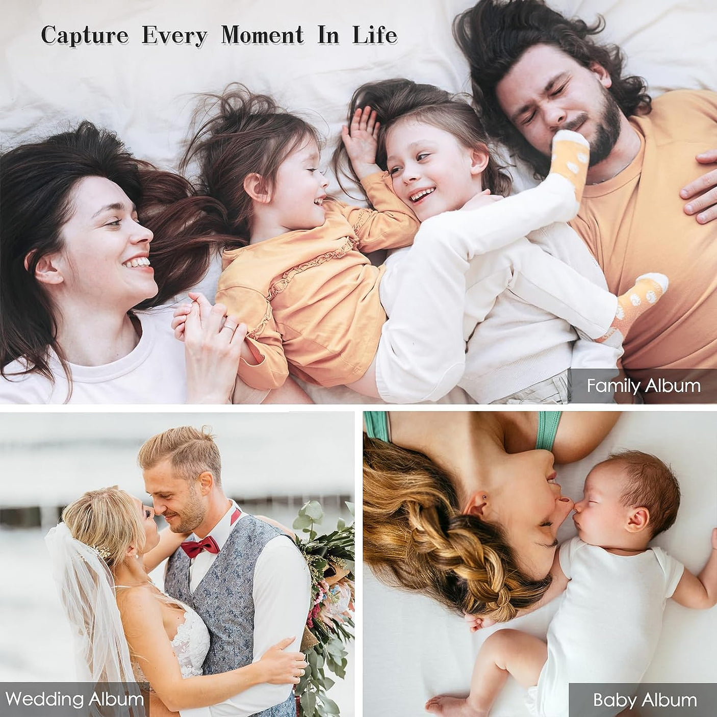 DS BS Self Adhesive Linen Photo Album With Window Pocket - 80Pages