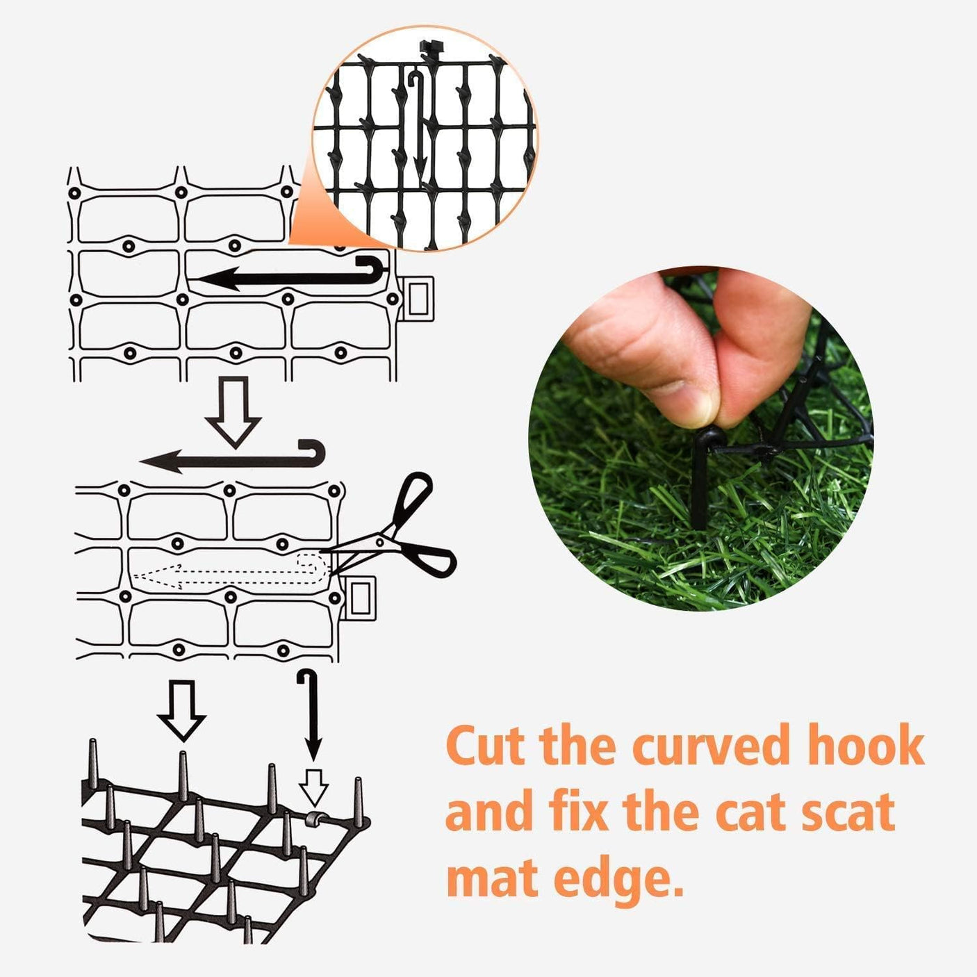 DS BS Cat Scat Mat with Spikes 200X30CM
