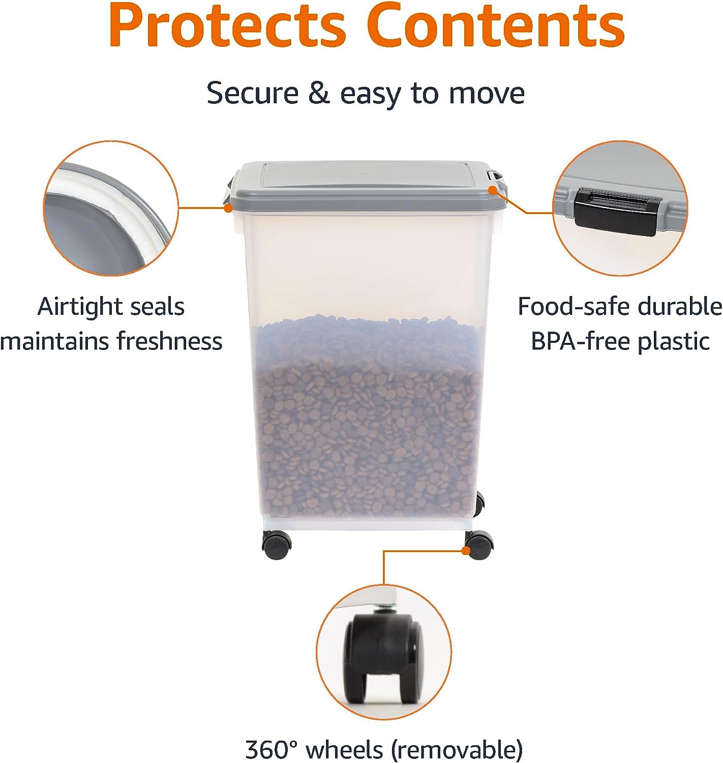 DS BS Dog Food Storage Container with Scoop-40L