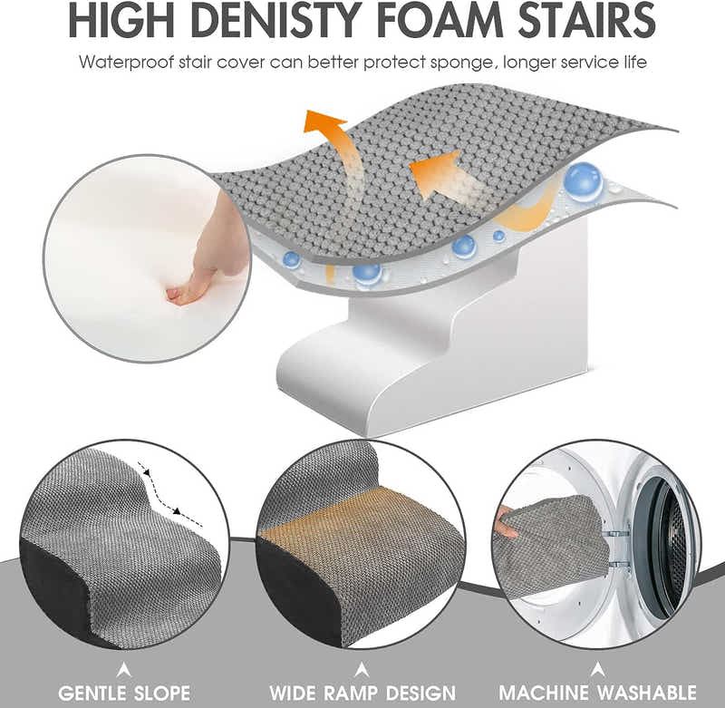 DS BS High Density Foam Pet Stairs - 3 Tiers