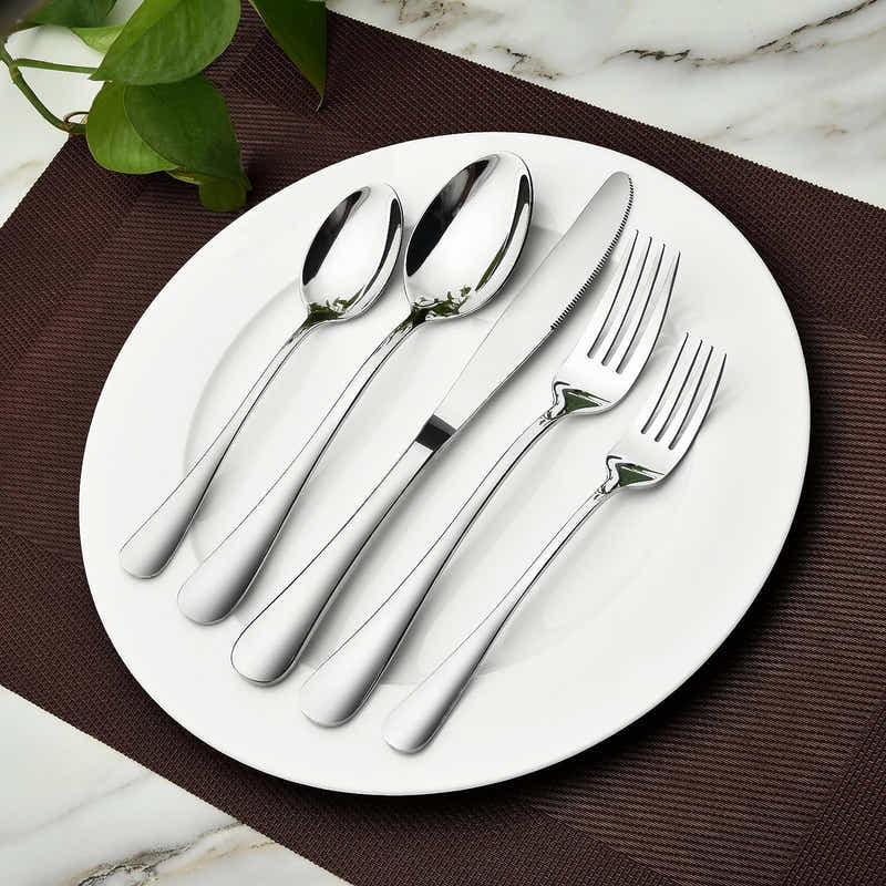 DS BS 20 Pcs Stainless Steel Flatware Set Tableware Set-Sliver