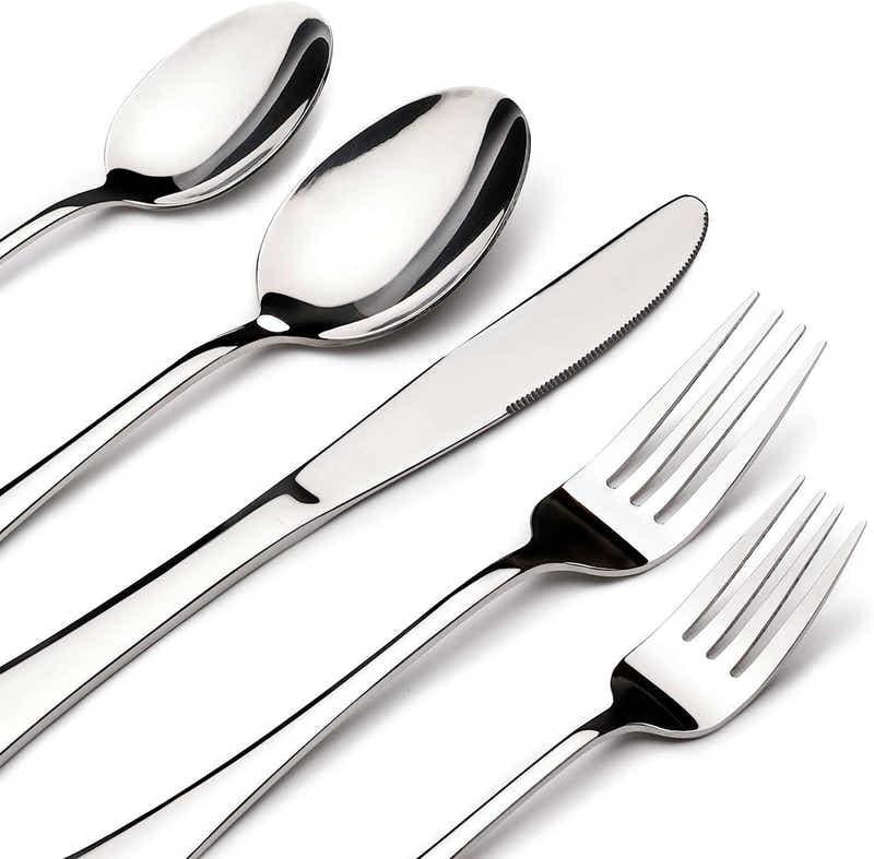 DS BS 20 Pcs Stainless Steel Flatware Set Tableware Set-Sliver