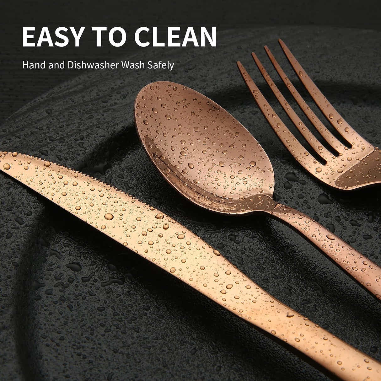DS BS 20 Pcs Stainless Steel Flatware Set Tableware Set-Rose Glod