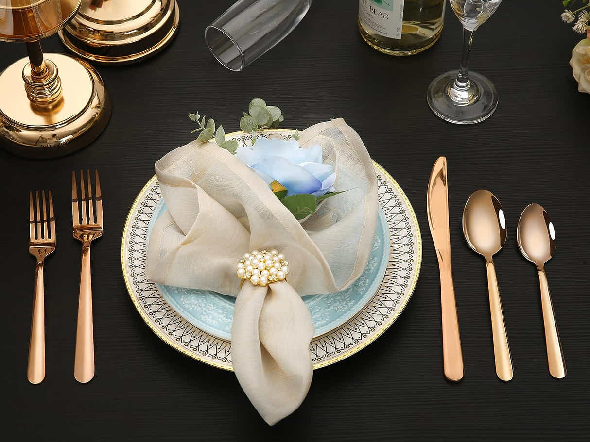 DS BS 20 Pcs Stainless Steel Flatware Set Tableware Set-Rose Glod