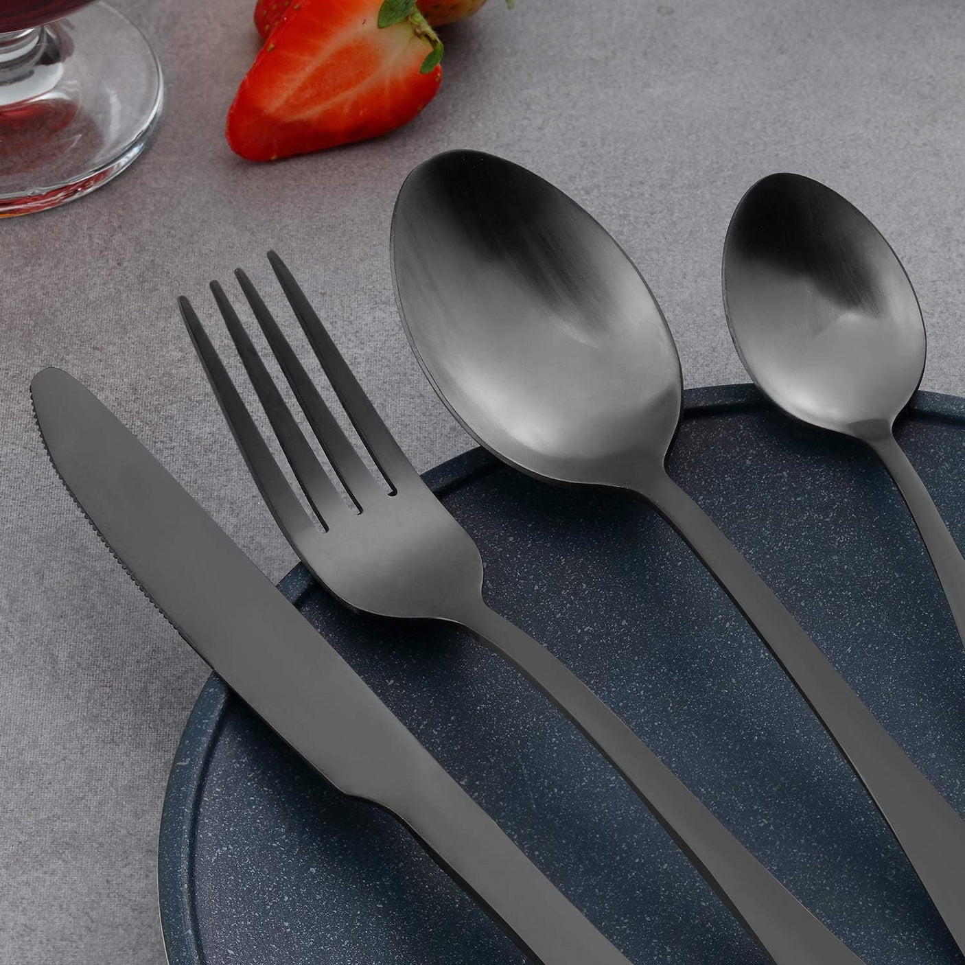 DS BS 20 Pcs Stainless Steel Flatware Set Tableware Set-Black