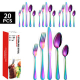 DS BS 20 Pcs Stainless Steel Flatware Set Tableware Set-Chrome