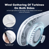 DS BS USB Rechargeable Bladeless Portable Neck Fan-Blue