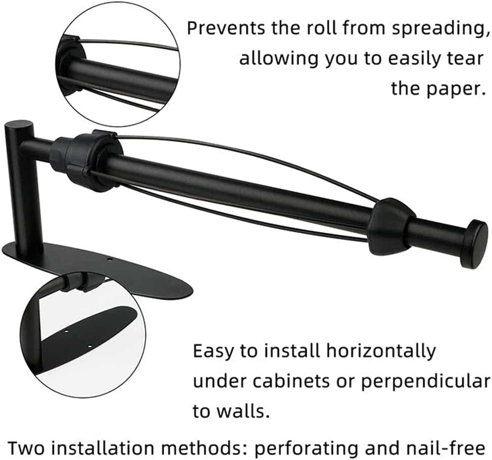DS BS Paper Towel Holder Under Cabinet with Damping Effect