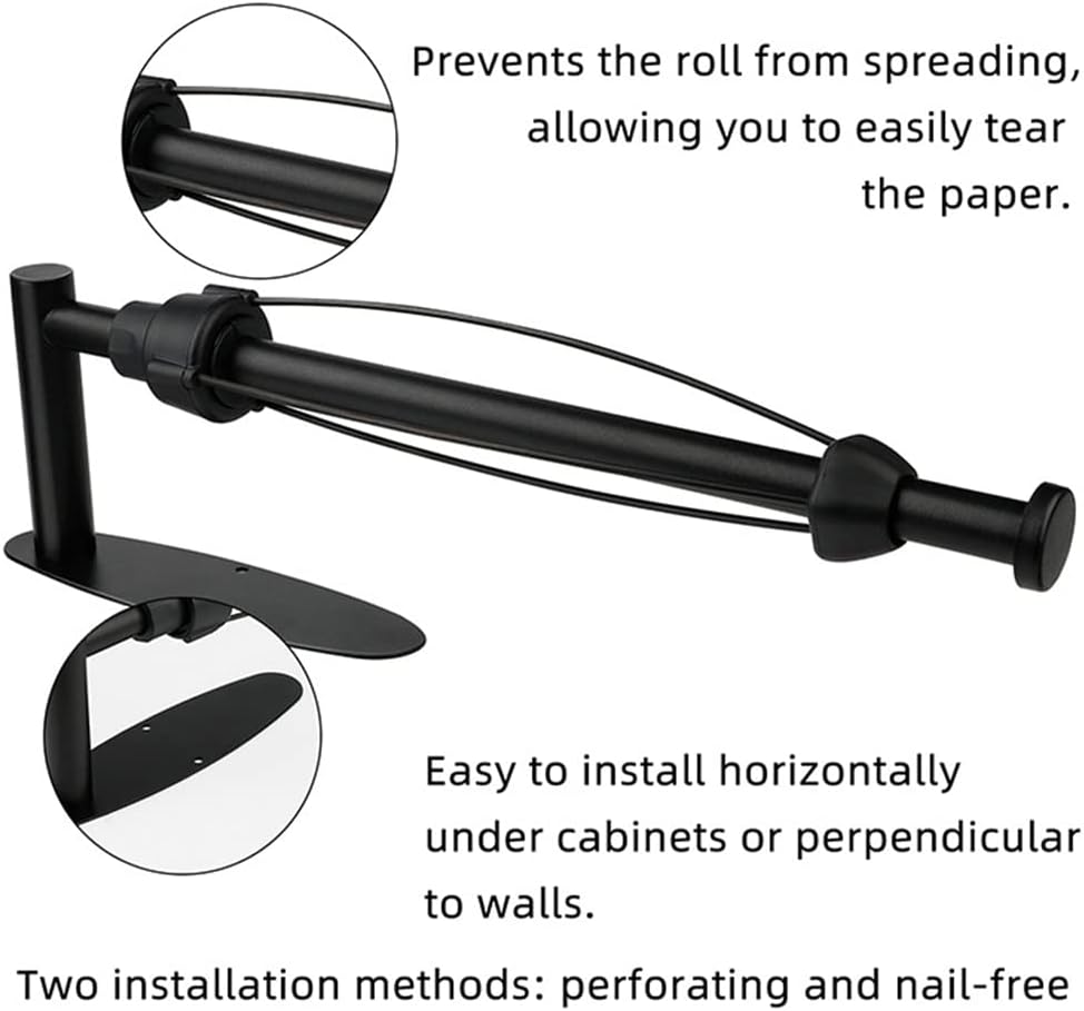 DS BS Paper Towel Holder Under Cabinet with Damping Effect