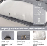 DS BS Pregnancy Pillows U-Shape Full Body Pillow-Gray