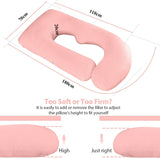 DS BS Pregnancy Pillows U-Shape Full Body Pillow-Pink