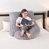 DS BS Pregnancy Pillows U-Shape Full Body Pillow-Plaid