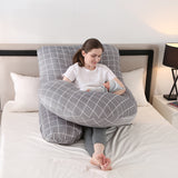DS BS Pregnancy Pillows U-Shape Full Body Pillow-Plaid