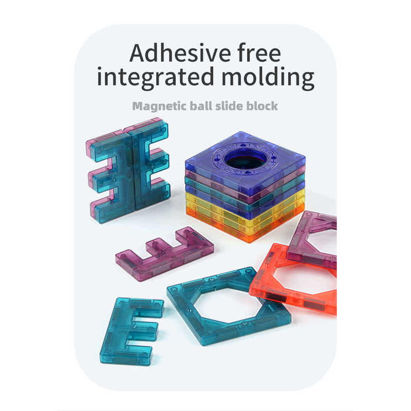 DS BS 185Pcs Magnetic Tiles Marble Run STEM Building Toys