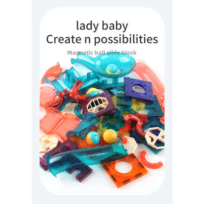 DS BS 185Pcs Magnetic Tiles Marble Run STEM Building Toys