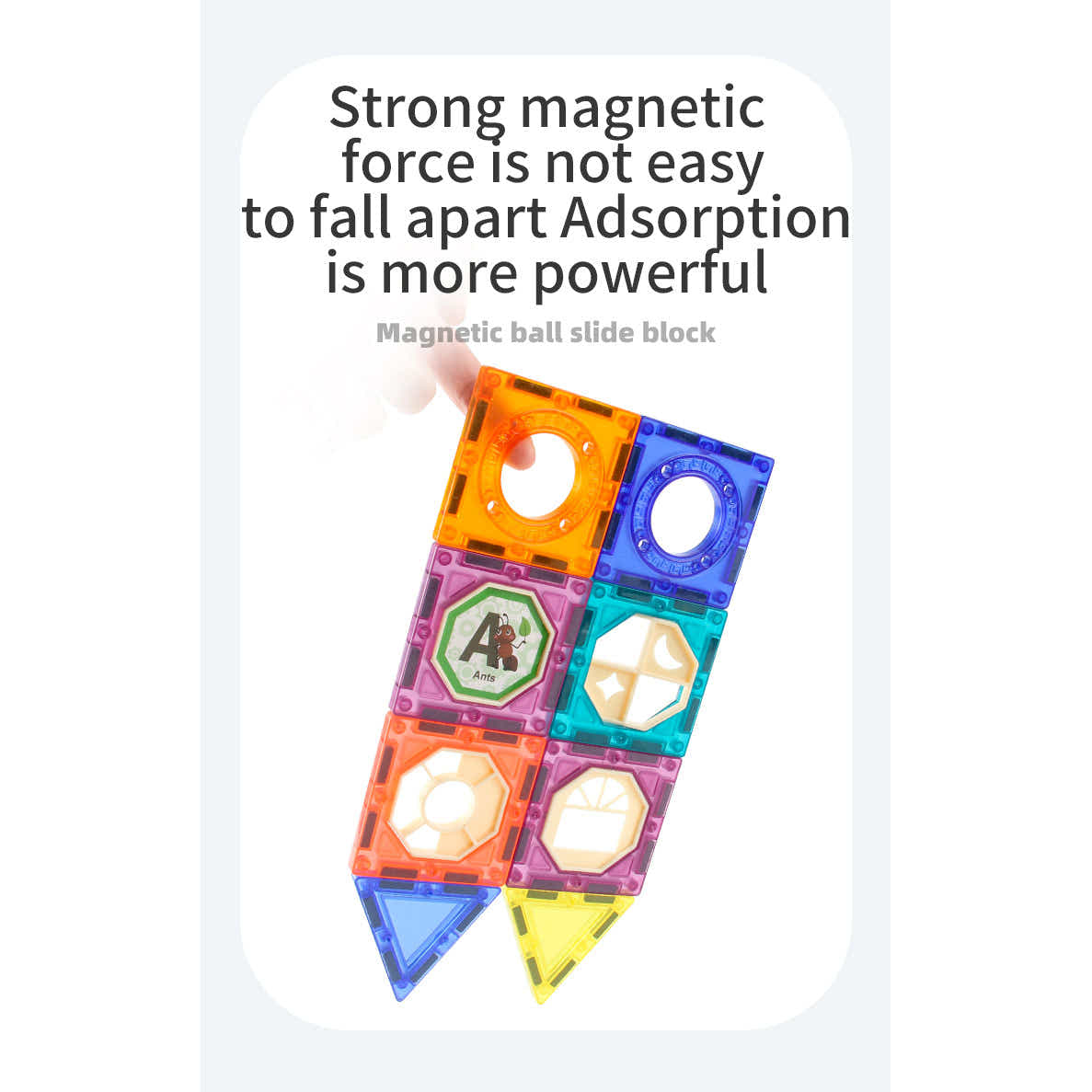 DS BS 185Pcs Magnetic Tiles Marble Run STEM Building Toys