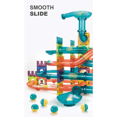 DS BS 125Pcs Magnetic Tiles Marble Run STEM Building Toys