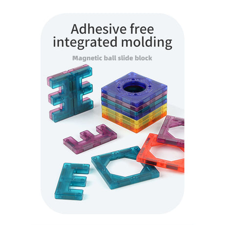 DS BS 54Pcs Magnetic Tiles Marble Run STEM Building Toys