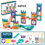 DS BS 54Pcs Magnetic Tiles Marble Run STEM Building Toys