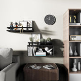 DS BS Floating Bathroom Shelves Wall Mounted with Wire Basket