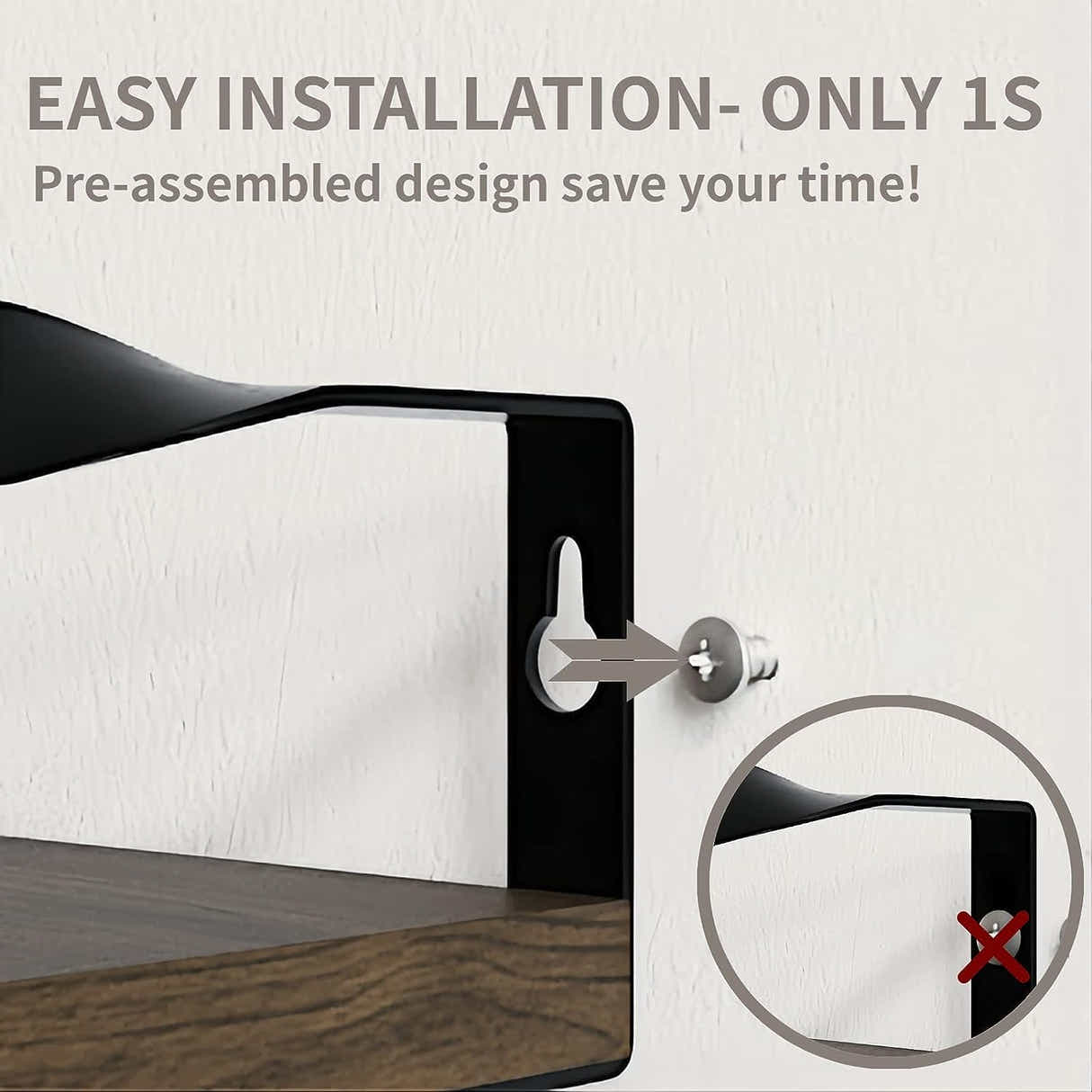DS BS Floating Bathroom Shelves Wall Mounted with Wire Basket