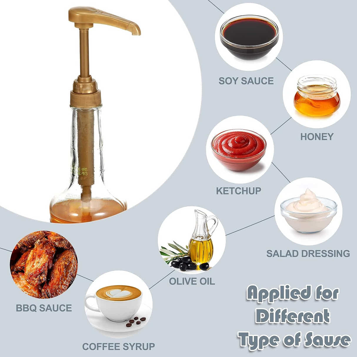 DS BS 4Pack Syrup Pump Dispenser Pumps For 750ML Bottles-Black