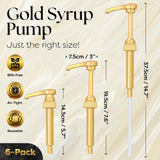 DS BS 4Pack Syrup Pump Dispenser Pumps For 750ML Bottles-Gold