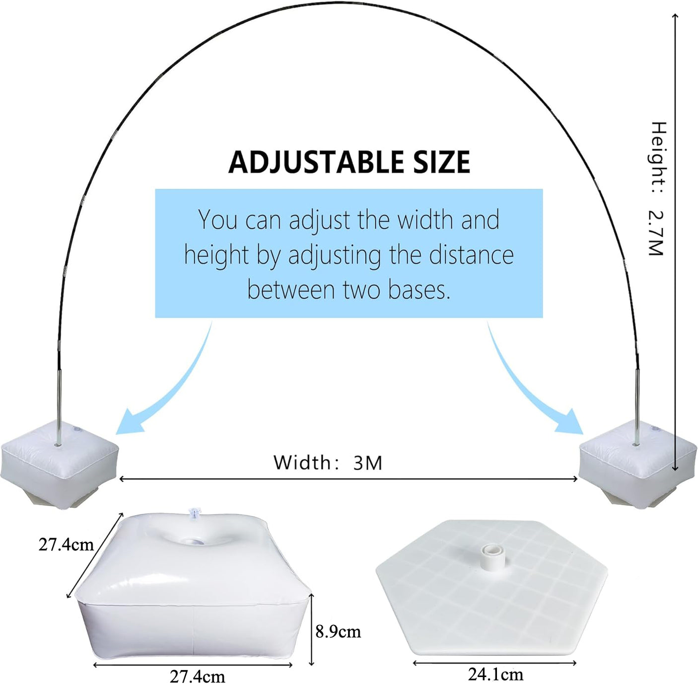 DS BS Balloon Ground Arch Holder Stand with Base Set