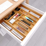 DS BS Bamboo Expandable Drawer Organizer for Utensils-9 Compartments