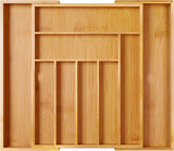 DS BS Bamboo Expandable Drawer Organizer for Utensils-9 Compartments