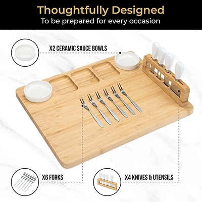 DS BS Bamboo Cheese Board and Knife Set