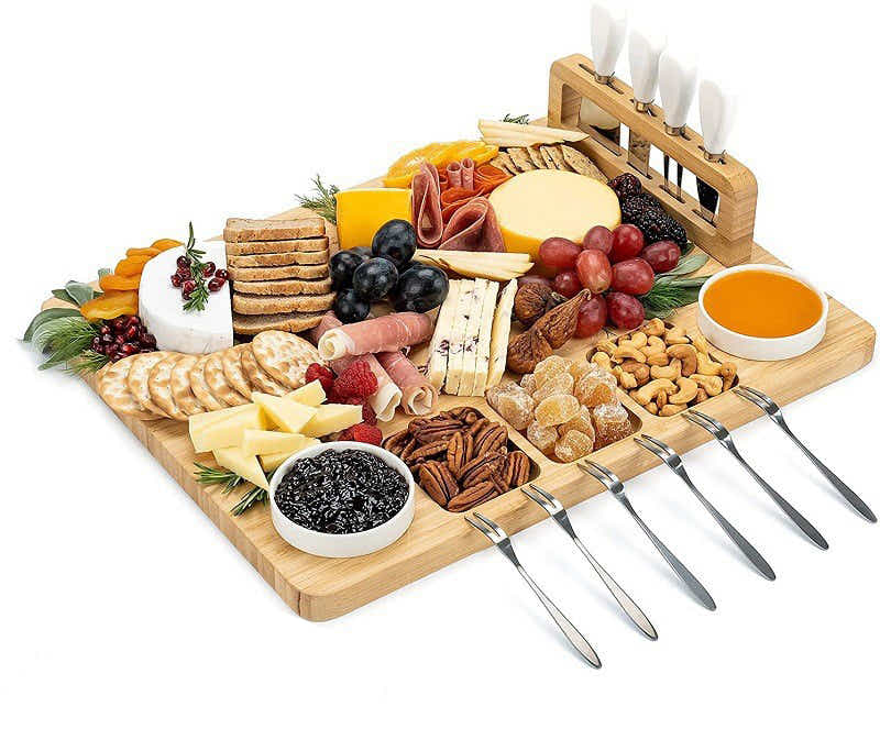 DS BS Bamboo Cheese Board and Knife Set